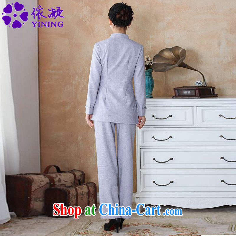 According to fuser spring new female ethnic wind improved Tang on the collar hand-painted cultivating long-sleeved T-shirt Tang load package WNS/2508 - 2# package gray 4 XL, fuser, and shopping on the Internet
