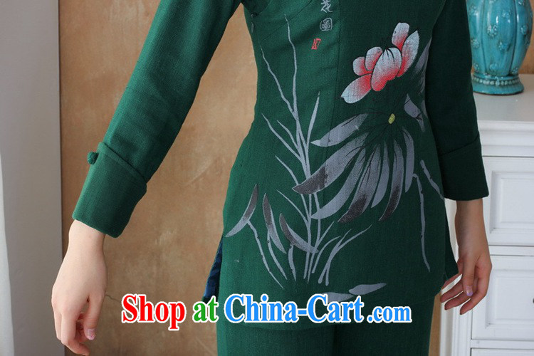 According to fuser stylish new female Ethnic Wind Chinese improved Chinese cotton the water and ink stamp Chinese package WNS/2508 - 3 #Kit dark green 4 XL pictures, price, brand platters! Elections are good character, the national distribution, so why buy now enjoy more preferential! Health