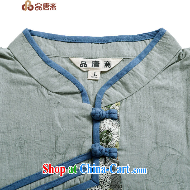 Mr Henry Tang, Id al-Fitr 2015 Han-female improvement summer Ms. Tang on cotton the T-shirt short-sleeved Ethnic Wind costumed tea service female gray-blue M, Tang Id al-Fitr, shopping on the Internet