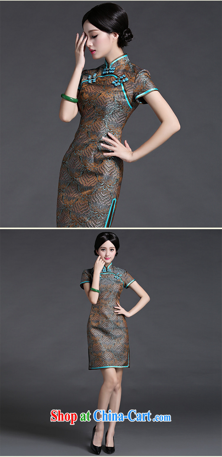 China classic damask high-end Chinese banquet videos, qipao dresses China wind retro improved short suit XL pictures, price, brand platters! Elections are good character, the national distribution, so why buy now enjoy more preferential! Health