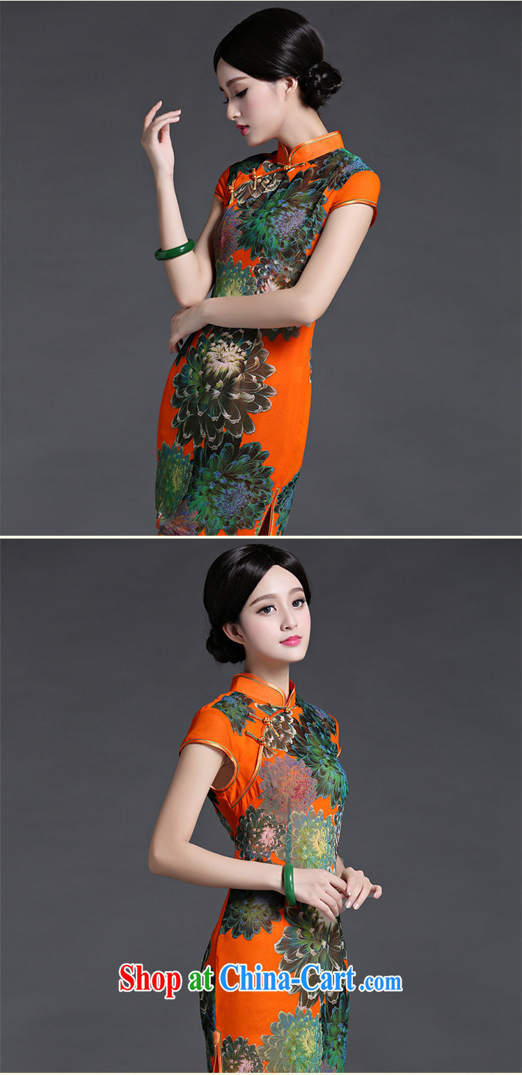 China classic spring and summer new, Ms. daily short cheongsam dress retro improved stylish and elegant arts van orange XL pictures, price, brand platters! Elections are good character, the national distribution, so why buy now enjoy more preferential! Health