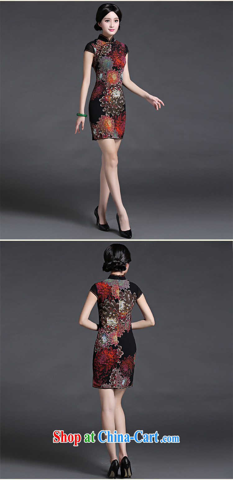 China classic spring and summer short-sleeve double-shoulder, qipao dresses Chinese Antique improved daily video thin short black XL pictures, price, brand platters! Elections are good character, the national distribution, so why buy now enjoy more preferential! Health