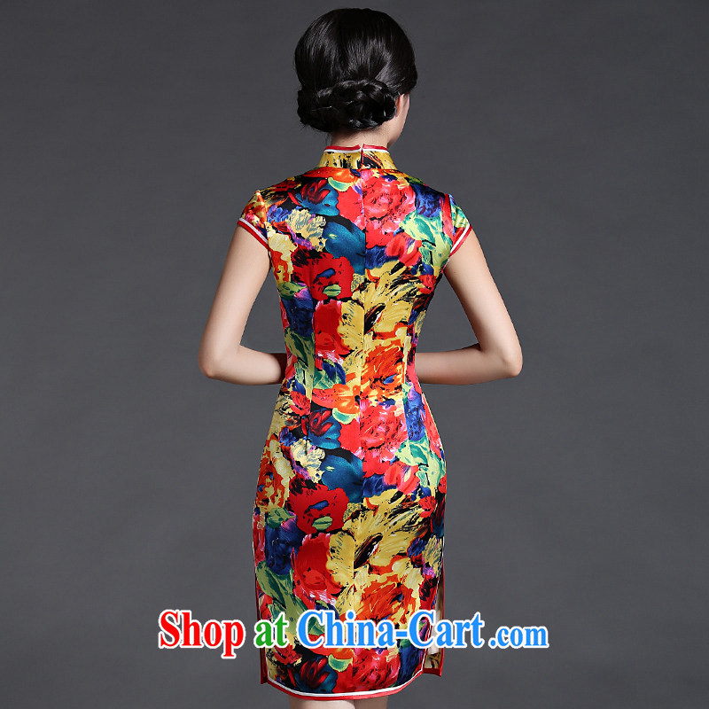 China classic 2015 new dresses Spring Summer Ms. Chinese silk cheongsam dress improved daily short S suit, China Classic (HUAZUJINGDIAN), online shopping