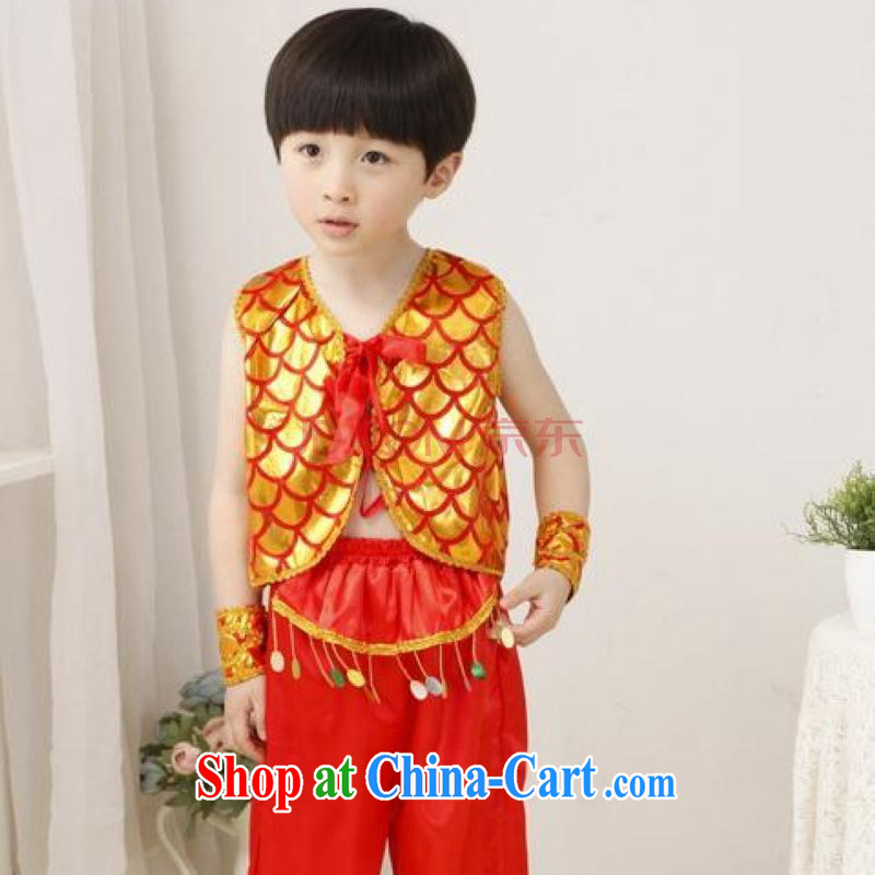 Shanghai, optimize purchase children's Chinese qipao two-piece children Tang load package and performance service exercise clothing red height 130 CM