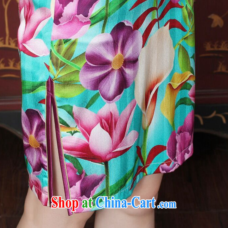 Take the female summer New Silk Cheongsam fashion cheongsam Chinese improved, DOS SANTOS for Silk Cheongsam banquet figure color XL, figure, and shopping on the Internet