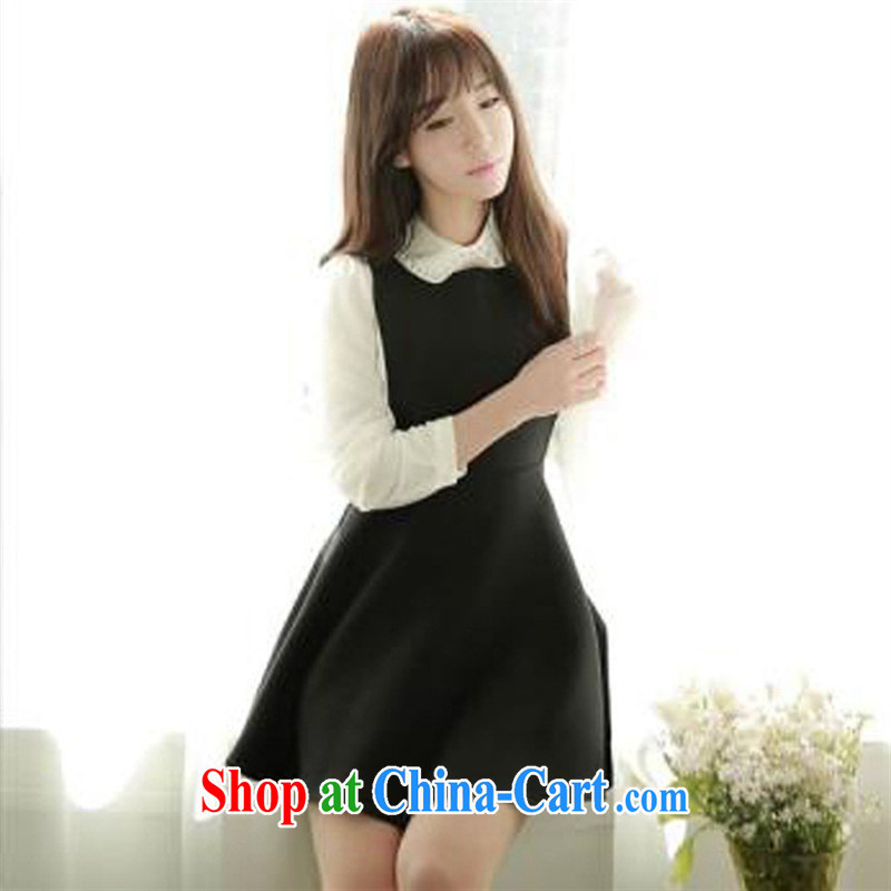 2015 spring new sleeveless vest dress with Korean dolls Pearl nails for snow woven shirts two sets of picture color XL, health concerns (Rvie .), and shopping on the Internet