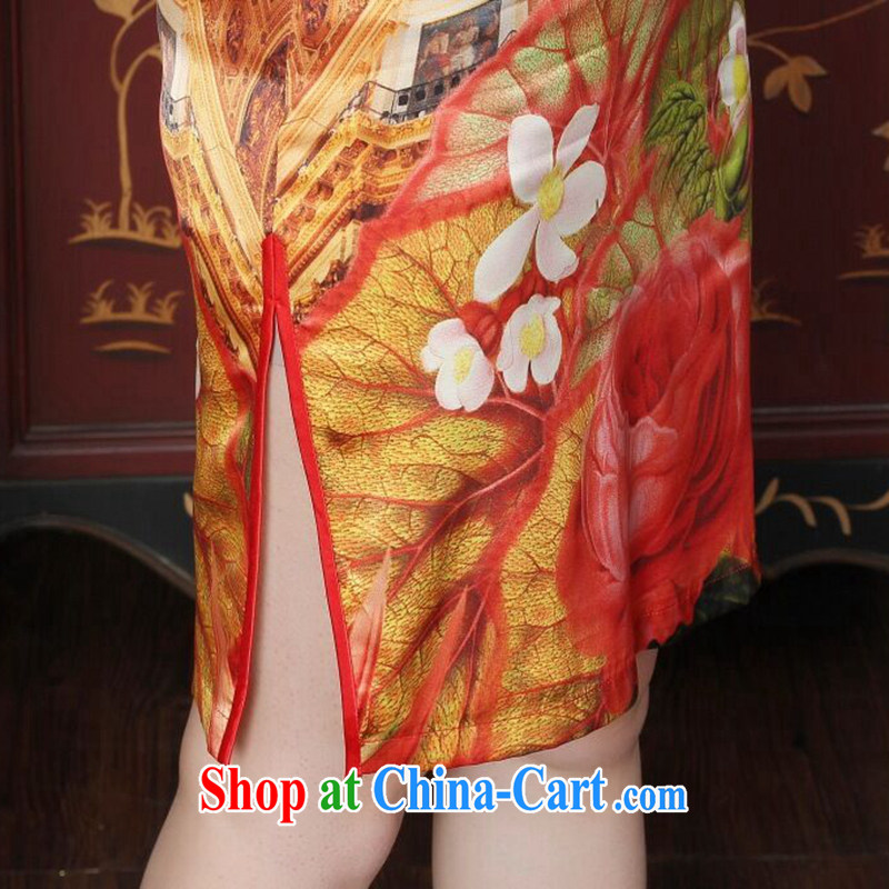 Take the Silk Cheongsam summer new female Chinese, for improved cheongsam stylish european and American daily banquet dresses such as the color M, figure, and shopping on the Internet