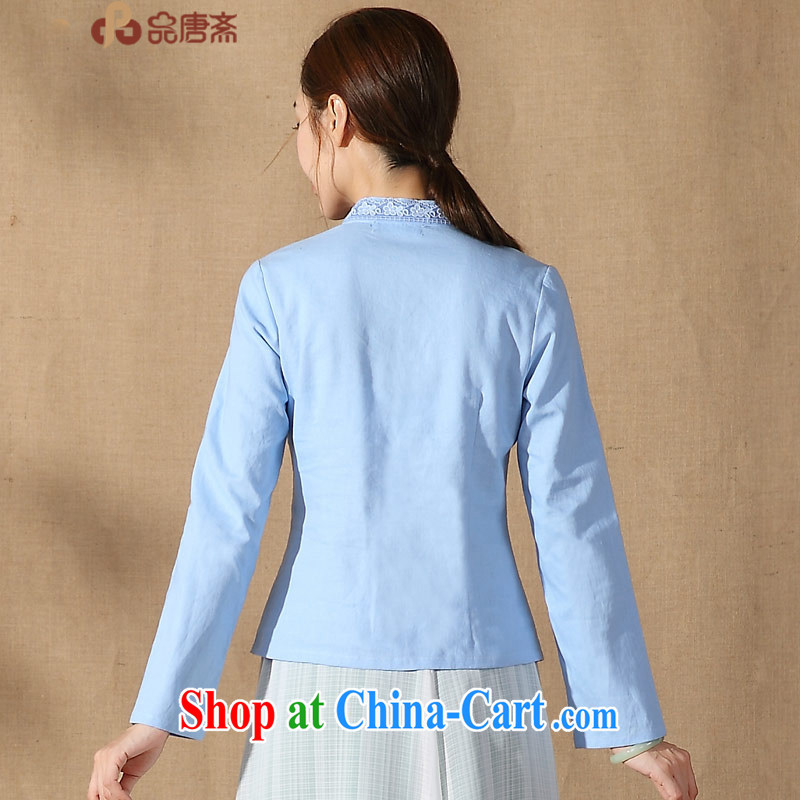 Mr Henry Tang, Ramadan 2015 spring new ethnic wind and stylish Chinese cotton Ma long-sleeved improved female Han-tang blue XXL, Tang ID al-Fitr, shopping on the Internet