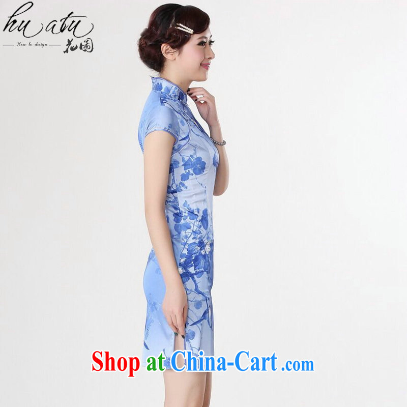 spend the summer outfit New female Chinese improved, for Chinese painting hand-painted silk mercers a tight short dresses such as the color 2 XL, figure, and shopping on the Internet