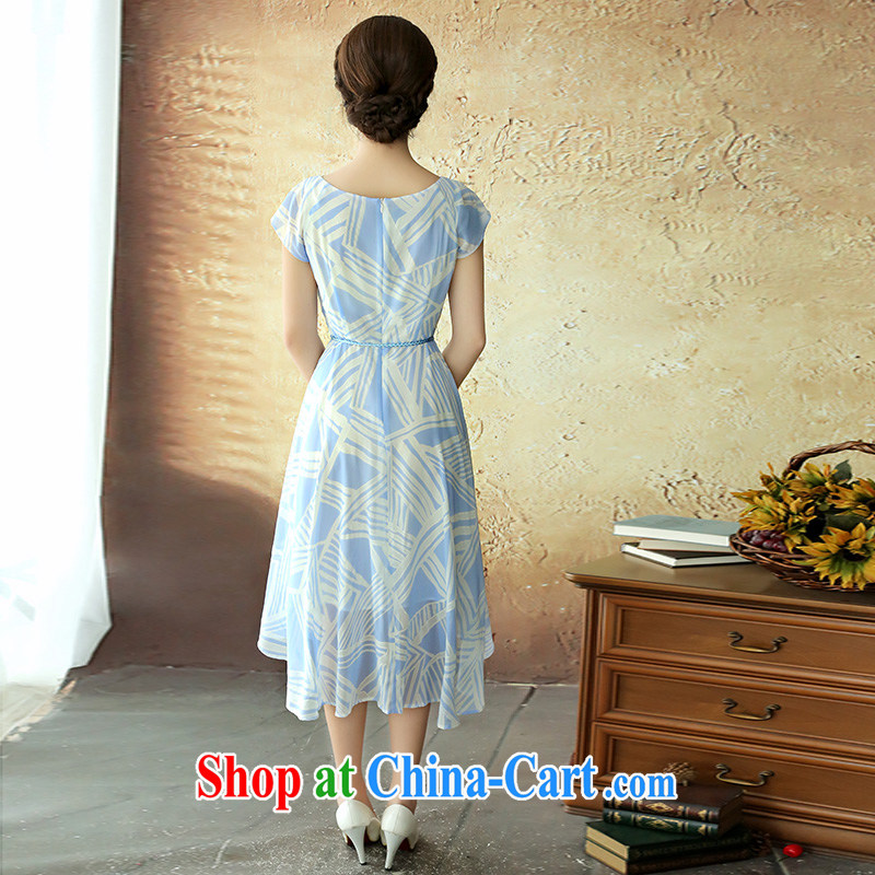 once and for all the proverbial hero, Mr Ronald ARCULLI, snow-woven long dresses female Ethnic Wind summer small fresh round-collar women skirt blue L, fatally jealous once and for all, and, on-line shopping