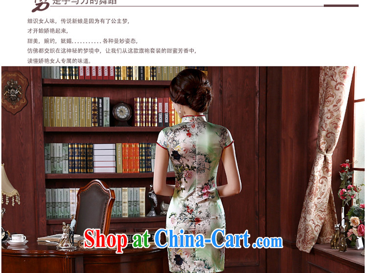 pro-am 2015 New Silk Cheongsam spring and summer is short, short-sleeved female sauna Silk Dresses daily dress improved stylish short 3 XL pictures, price, brand platters! Elections are good character, the national distribution, so why buy now enjoy more preferential! Health