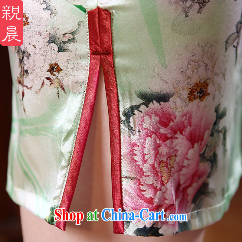 pro-am 2015 New Silk Cheongsam dress spring and summer is short, short-sleeved female sauna Silk Dresses daily dress improved stylish short 3 XL, pro-am, shopping on the Internet