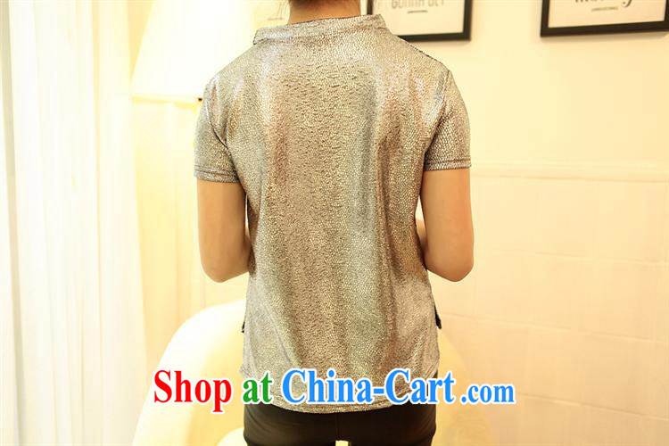 Ya-ting store 2015 real-time a spring and summer new Korean Stylish Girl decorated metal sense, female short-sleeved shirt T silver are code pictures, price, brand platters! Elections are good character, the national distribution, so why buy now enjoy more preferential! Health