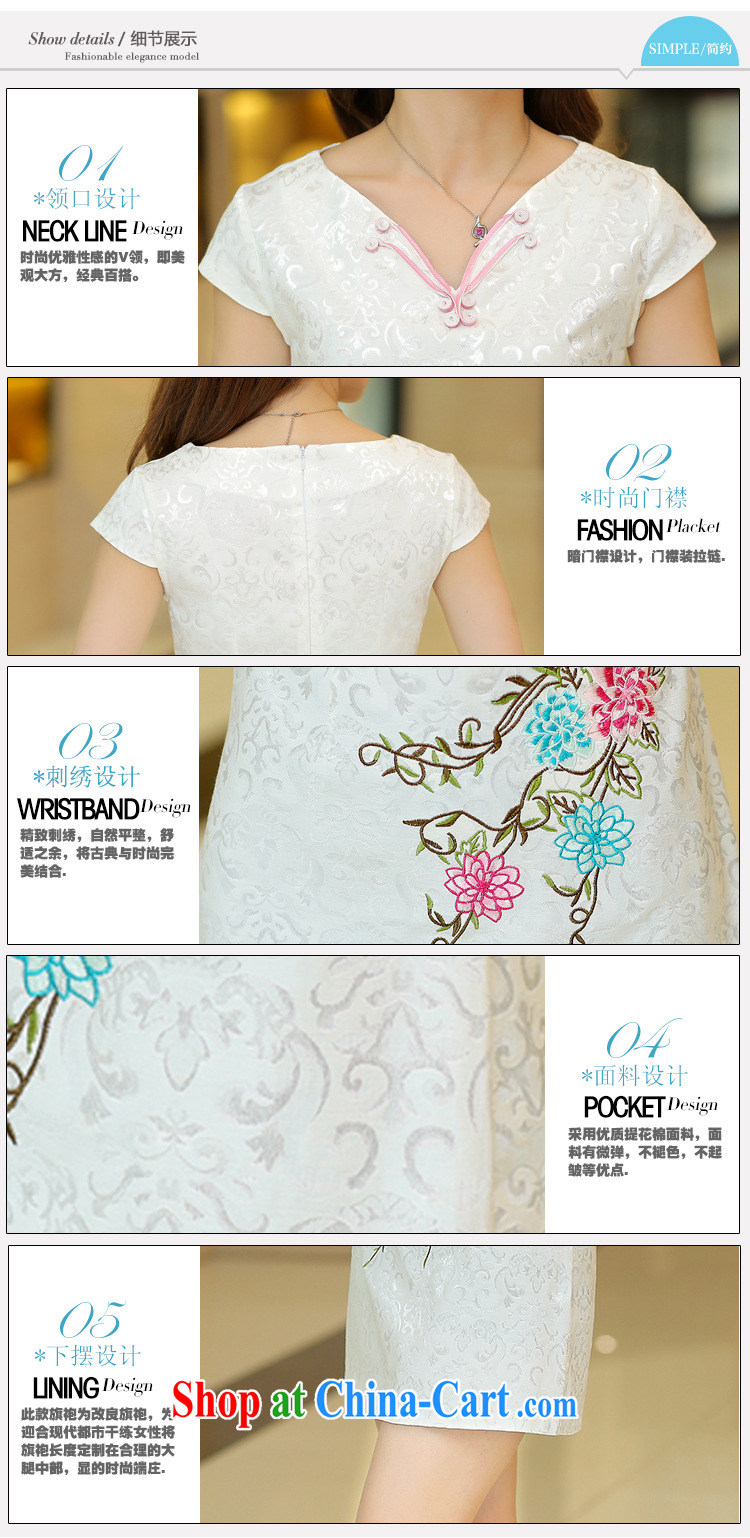 2015 new summer short-sleeved V collar dresses Ethnic Wind embroidery cheongsam beauty picture color XL pictures, price, brand platters! Elections are good character, the national distribution, so why buy now enjoy more preferential! Health