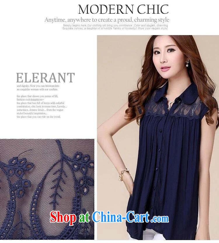 Health concerns women * 2015 new summer, short-sleeved snow woven shirts female lace shirt Korean version the code loose video thin T-shirt girl shirt dark blue 3XL (151 - 160 ) jack chest is 106 pictures, price, brand platters! Elections are good character, the national distribution, so why buy now enjoy more preferential! Health