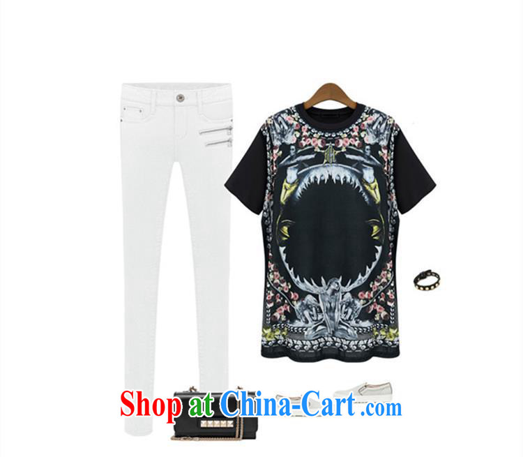 For health concerns women * The European site female 2015 summer new, modern Europe and loose the code load, long, short-sleeved shirt T JR 1317 black M pictures, price, brand platters! Elections are good character, the national distribution, so why buy now enjoy more preferential! Health