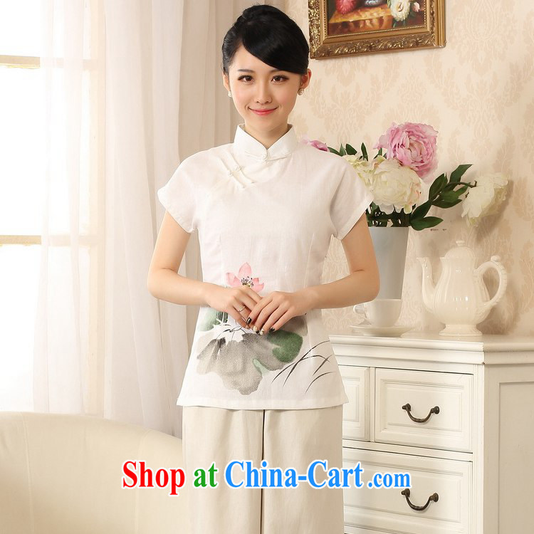 According to fuser stylish new Ethnic Wind improved Chinese blouses hand-painted cultivating Chinese short-sleeved shirt LGD/A 0079 # -A sky 2 XL pictures, price, brand platters! Elections are good character, the national distribution, so why buy now enjoy more preferential! Health