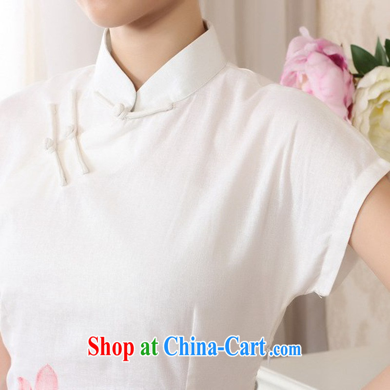 According to fuser and stylish new Ethnic Wind improved Chinese blouses hand-painted beauty Tang with a short-sleeved T-shirt LGD/A 0079 # -A sky 2 XL, fuser, and shopping on the Internet