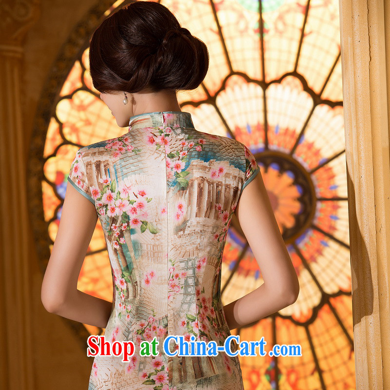 The Yee-sa 1000 a new summer short-sleeve and collar retro Ethnic Wind Chinese qipao dress daily improved cheongsam summer female ZA 061 2 XL, Yee-Windsor, shopping on the Internet