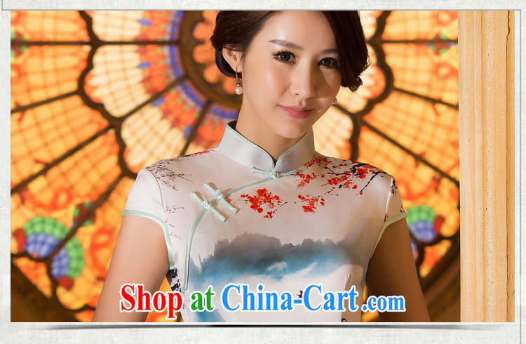 The Yee-sa-class cloud 2015 summer new ink stamp retro fashion cheongsam dress daily improved cheongsam dress female ZA 062 2 XL pictures, price, brand platters! Elections are good character, the national distribution, so why buy now enjoy more preferential! Health