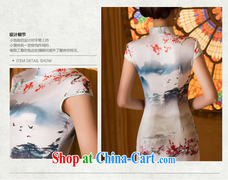 The Yee-sa-class cloud 2015 summer new ink stamp retro fashion cheongsam dress daily improved cheongsam dress female ZA 062 2 XL pictures, price, brand platters! Elections are good character, the national distribution, so why buy now enjoy more preferential! Health
