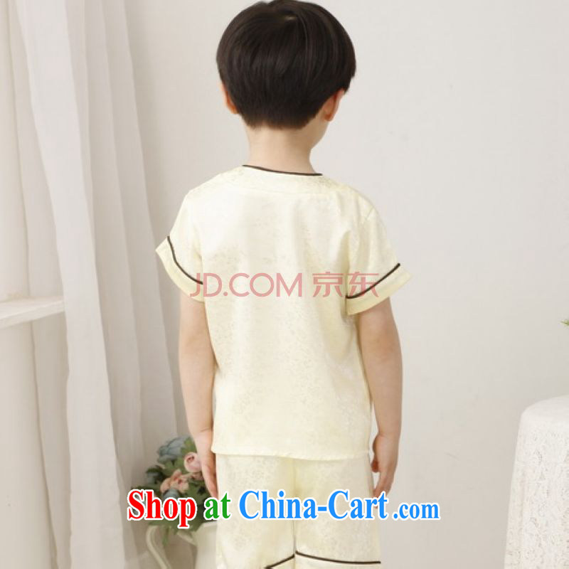 Shanghai, optimize purchase children's Chinese Embroidery, two-piece children's Chinese package men's performance service exercise clothing - A yellow height 110 CM, Shanghai, optimize, and shopping on the Internet