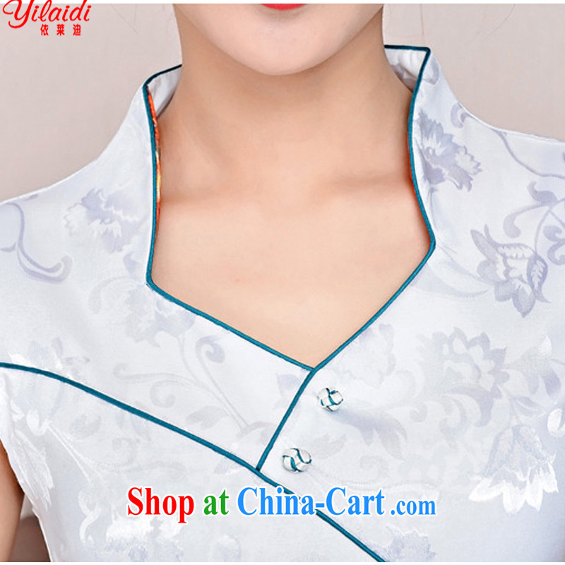 According to Tony BLAIR's 2015 summer new, silk and cotton classic jacquard sepia, for cultivating cheongsam Chinese dresses white Peony Bird XXL, according to Randy yilaidi), shopping on the Internet