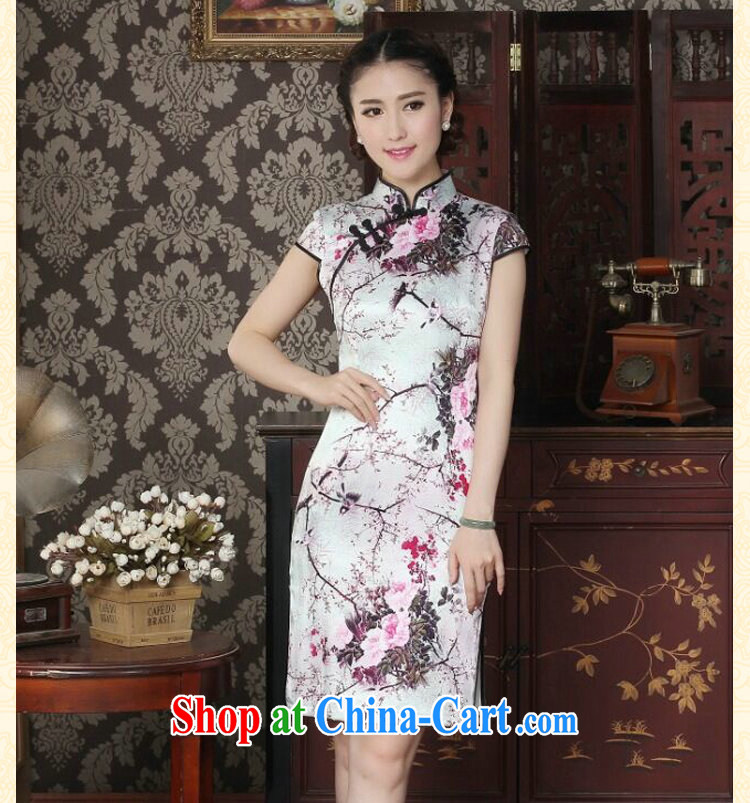 Take the silk cheongsam dress summer dress Chinese improved, DOS SANTOS for Silk Cheongsam Magpies bad news for the cheongsam dress figure-color 2 XL pictures, price, brand platters! Elections are good character, the national distribution, so why buy now enjoy more preferential! Health