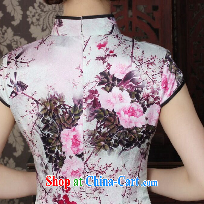 Take the silk cheongsam dress summer dress Chinese improved, DOS SANTOS for Silk Cheongsam Magpies bad news for the cheongsam dress such as the color 2 XL, figure, and shopping on the Internet
