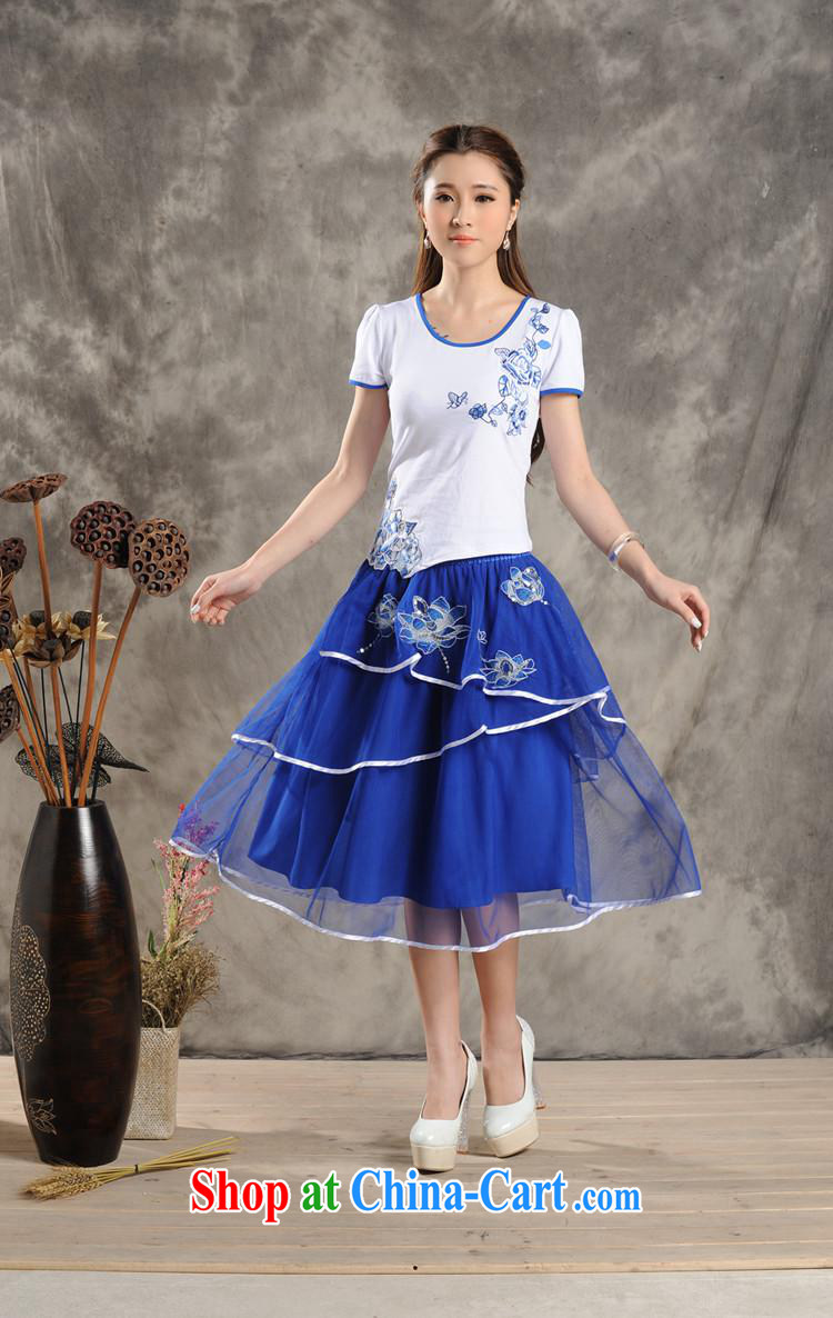 Black butterfly G 2802 National wind female new blue embroidery with cultivating cotton short-sleeved T 桖 female white 2 XL pictures, price, brand platters! Elections are good character, the national distribution, so why buy now enjoy more preferential! Health