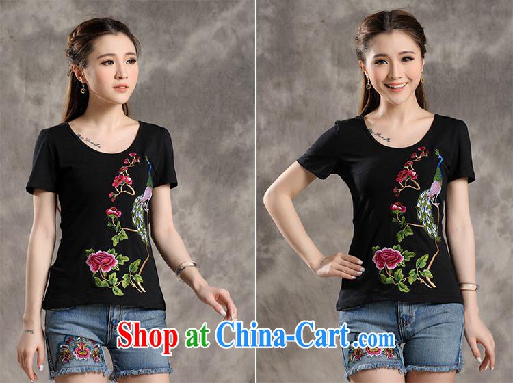 Black butterfly Y 7311 National wind female summer new round-collar beauty embroidered short sleeve pure cotton T shirts of red 4 XL pictures, price, brand platters! Elections are good character, the national distribution, so why buy now enjoy more preferential! Health