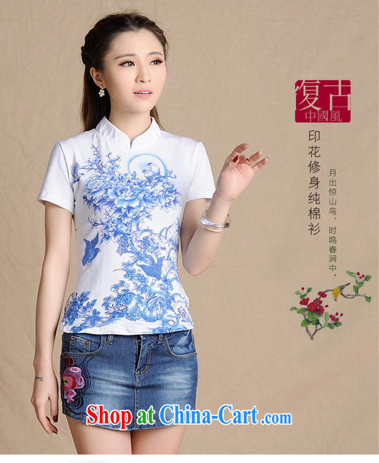 Black butterfly L 5913 National wind women's clothing spring and summer new, small, for blue and white porcelain stamp short-sleeved cotton shirt T white 2XL pictures, price, brand platters! Elections are good character, the national distribution, so why buy now enjoy more preferential! Health