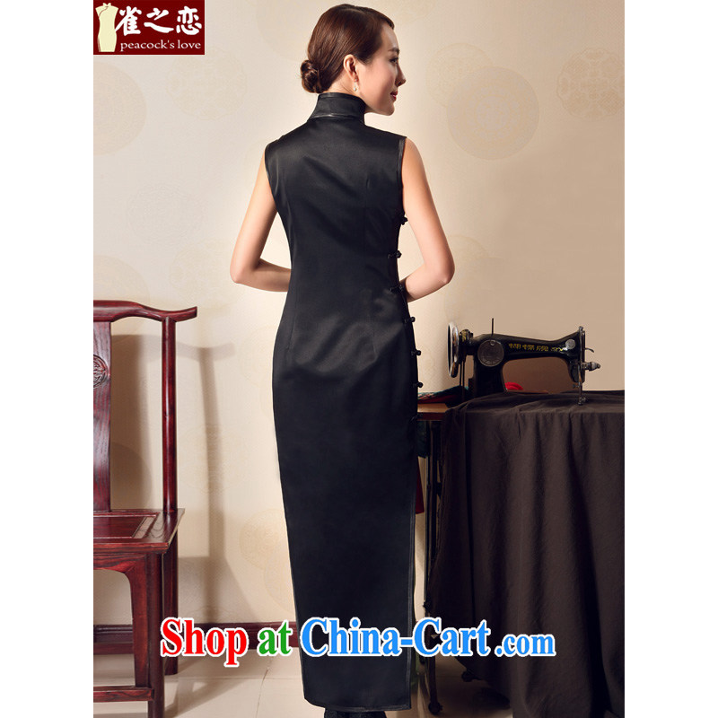 Birds love the MGM 2015 summer new traditional Full heavy silk embroidered cheongsam dress Black - Pre-sale 15 days XXL, birds love, and shopping on the Internet