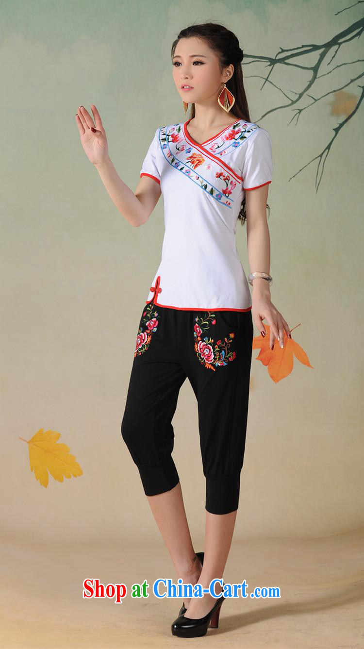 Black butterfly G 2712 National wind women spring and summer new V collar embroidered under the truck on the buckle cotton T 桖 black XL pictures, price, brand platters! Elections are good character, the national distribution, so why buy now enjoy more preferential! Health
