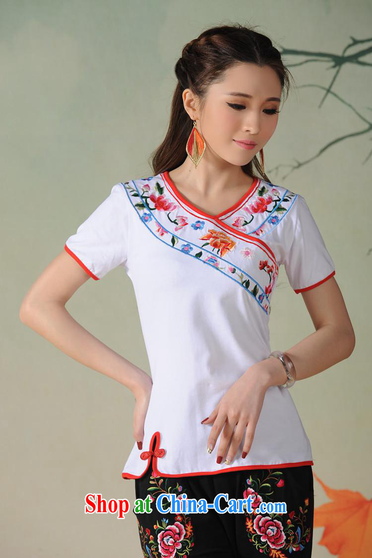 Black butterfly G 2712 National wind women spring and summer new V collar embroidered under the truck on the buckle cotton T 桖 black XL pictures, price, brand platters! Elections are good character, the national distribution, so why buy now enjoy more preferential! Health