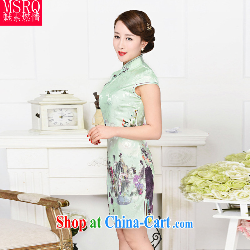 Quality of fuel and 2015 retro beauty click the snap-chinese collar half sleeve on the truck cheongsam stylish stamp dresses beauty pipa spend XXL, director of fuel (meisuranqing), shopping on the Internet
