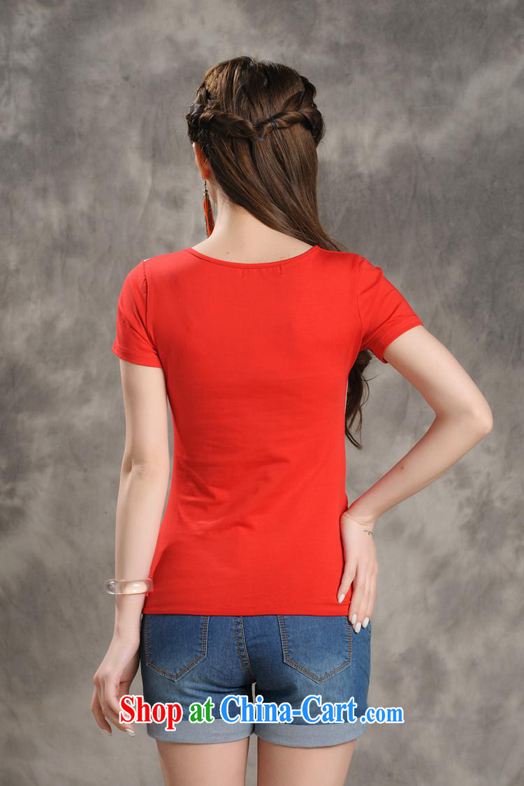 Black butterfly X 3506 National wind girls Summer Load New embroidered spell-color does not rule out short-sleeved cotton shirt T red 4 XL pictures, price, brand platters! Elections are good character, the national distribution, so why buy now enjoy more preferential! Health