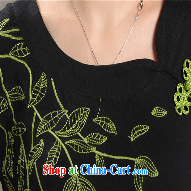 Black butterfly MX 9205 National wind women new summer embroidery, not rules for cultivating a short-sleeved shirt T white 3XL, A . J . BB, shopping on the Internet