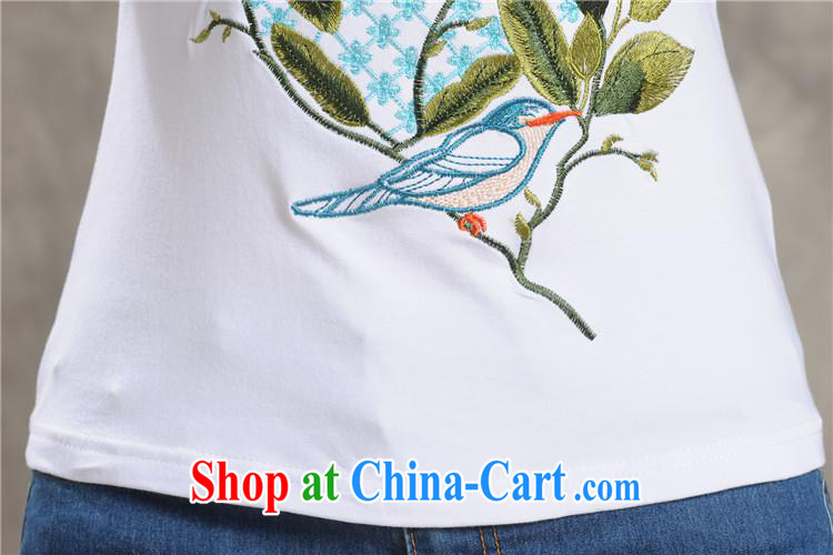 Black butterfly MX 9206 National wind women's clothing spring and summer new round-collar beauty embroidered short sleeve cotton shirt T white 2XL pictures, price, brand platters! Elections are good character, the national distribution, so why buy now enjoy more preferential! Health