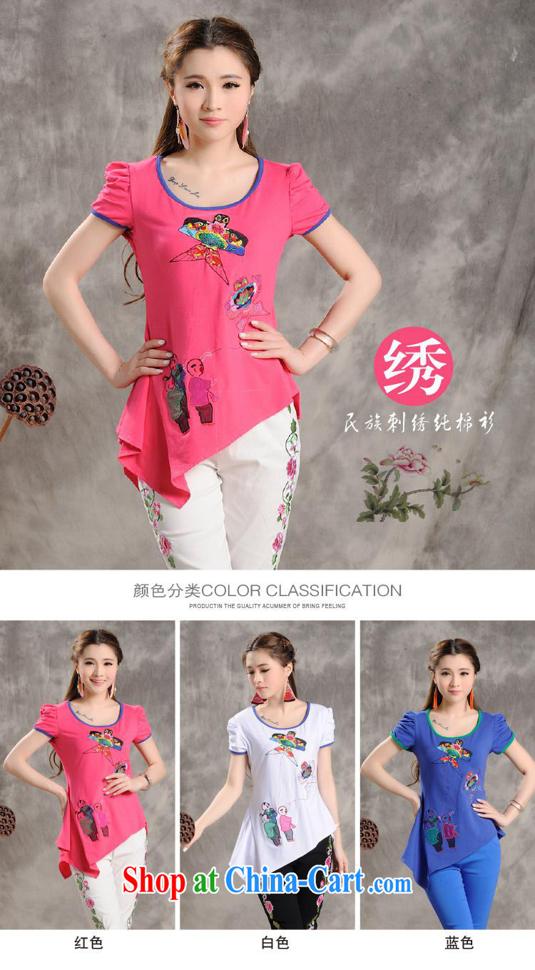 Black butterfly NY 3166 National wind women summer new embroidery, long, cultivating graphics thin short-sleeve cotton shirt T white 3XL pictures, price, brand platters! Elections are good character, the national distribution, so why buy now enjoy more preferential! Health