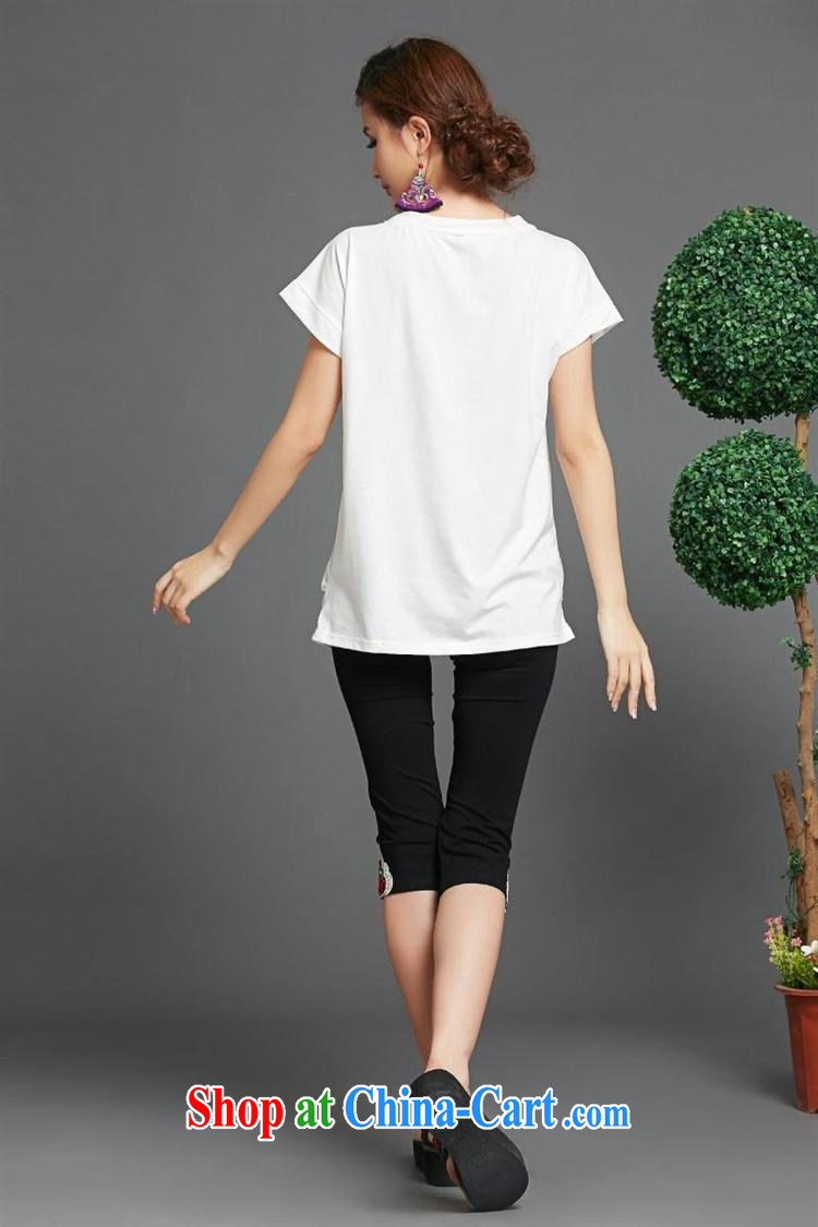 Black butterfly NF 1517 National wind women's clothing spring and summer new landscape abstract stamp bat shirt loose T shirts white XXL pictures, price, brand platters! Elections are good character, the national distribution, so why buy now enjoy more preferential! Health