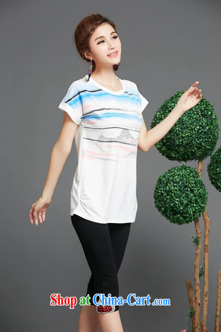 Black butterfly NF 1517 National wind women's clothing spring and summer new landscape abstract stamp bat shirt loose T shirts white XXL pictures, price, brand platters! Elections are good character, the national distribution, so why buy now enjoy more preferential! Health