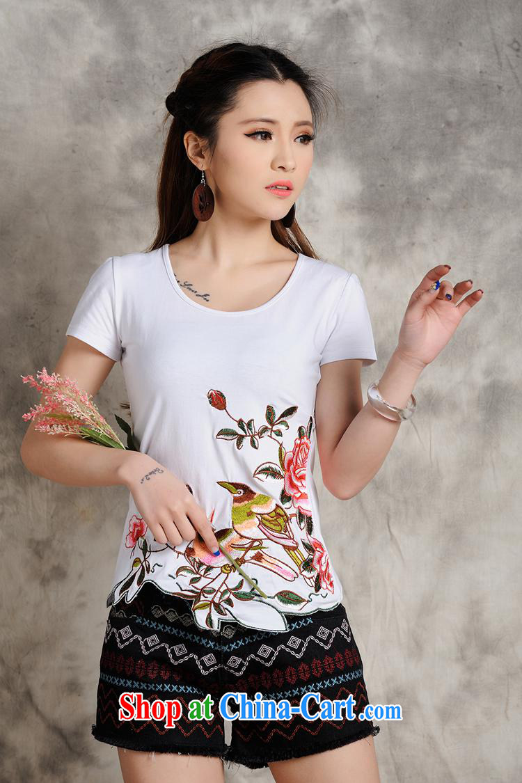 Black butterfly S 108 Ethnic Wind female spring and summer new Embroidery is not rule is cultivating short-sleeved cotton shirt T the red 4 XL pictures, price, brand platters! Elections are good character, the national distribution, so why buy now enjoy more preferential! Health