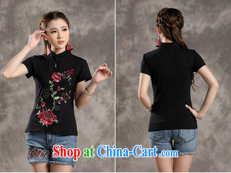 Black butterfly Y 7308 National wind women new summer embroidery, the charge-back, for cultivating short-sleeved cotton shirt T white M pictures, price, brand platters! Elections are good character, the national distribution, so why buy now enjoy more preferential! Health