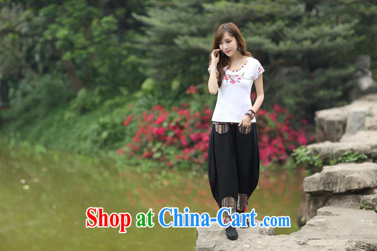 Black butterfly XC 8127 National wind female summer, round-collar short-sleeve embroidered cotton casual shirt T white 2XL pictures, price, brand platters! Elections are good character, the national distribution, so why buy now enjoy more preferential! Health