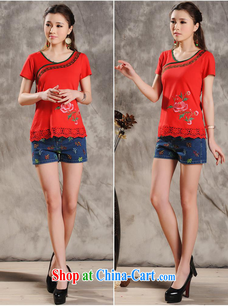 Black butterfly ZA 8631 National wind women spring and summer new embroidery hook spent before the code short-sleeved T-shirt black 4XL pictures, price, brand platters! Elections are good character, the national distribution, so why buy now enjoy more preferential! Health