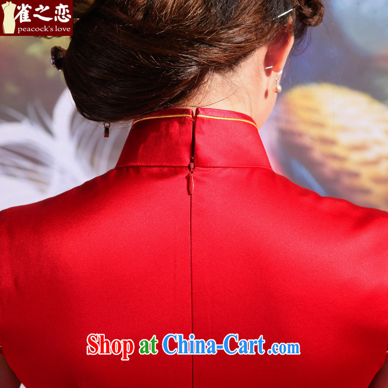 Birds love 2015 summer new Chinese Antique embroidered long marriages served toast red cheongsam red XXL, birds love, and shopping on the Internet