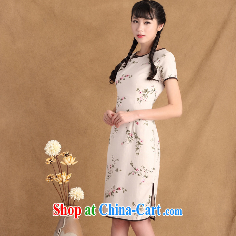 The cross-sectoral overnight Elizabeth dust 2015 spring new Ethnic Wind retro style improved manual tray snap-in, long cotton the cheongsam dress ctb KK 438 L, Jennifer, Elizabeth, and shopping on the Internet
