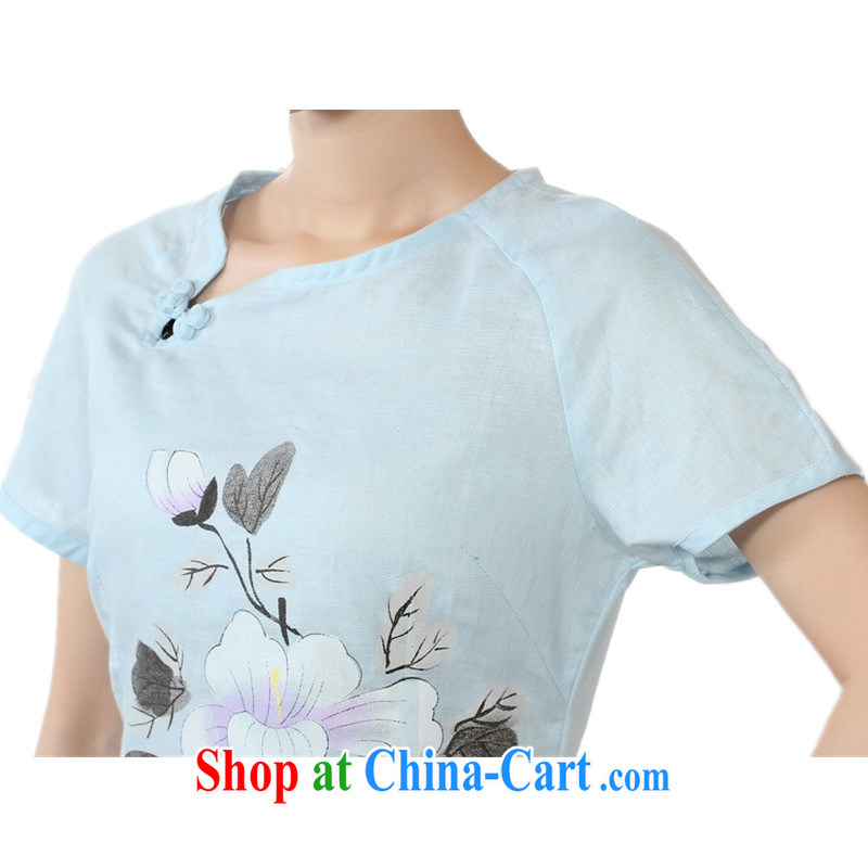 According to fuser new Ethnic Wind women retro improved short-sleeved cotton the hand-painted Chinese T-shirt LGD/A #0074 figure 2 XL, fuser, and shopping on the Internet