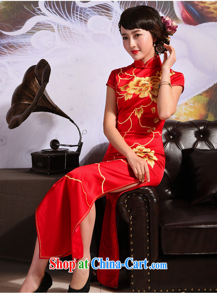 Birds love 2015 summer new Chinese Antique embroidered long marriages served toast red cheongsam QD 699 red XXL pictures, price, brand platters! Elections are good character, the national distribution, so why buy now enjoy more preferential! Health